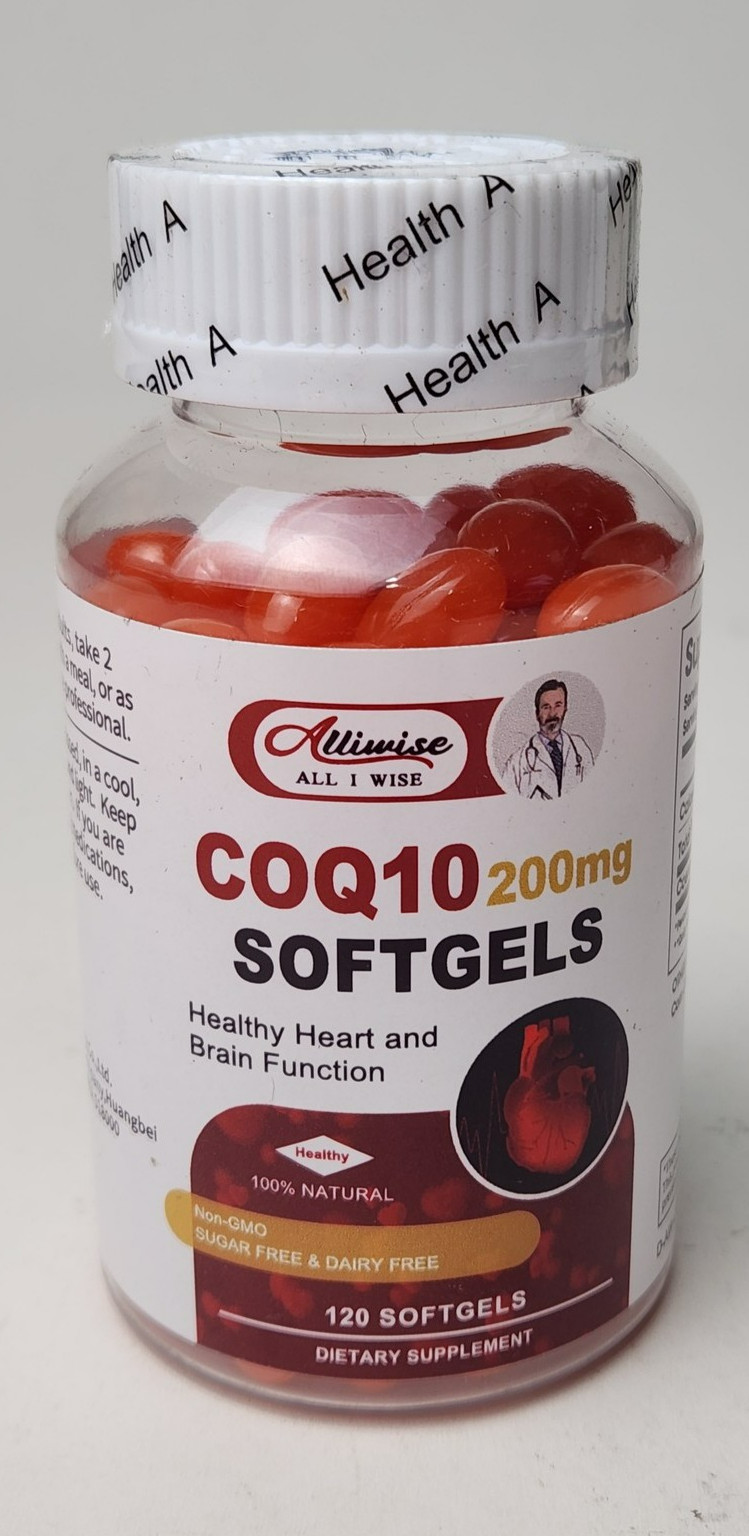 Alliwise COQ10 200mg Softgels 120 Count Heart Brain Function
