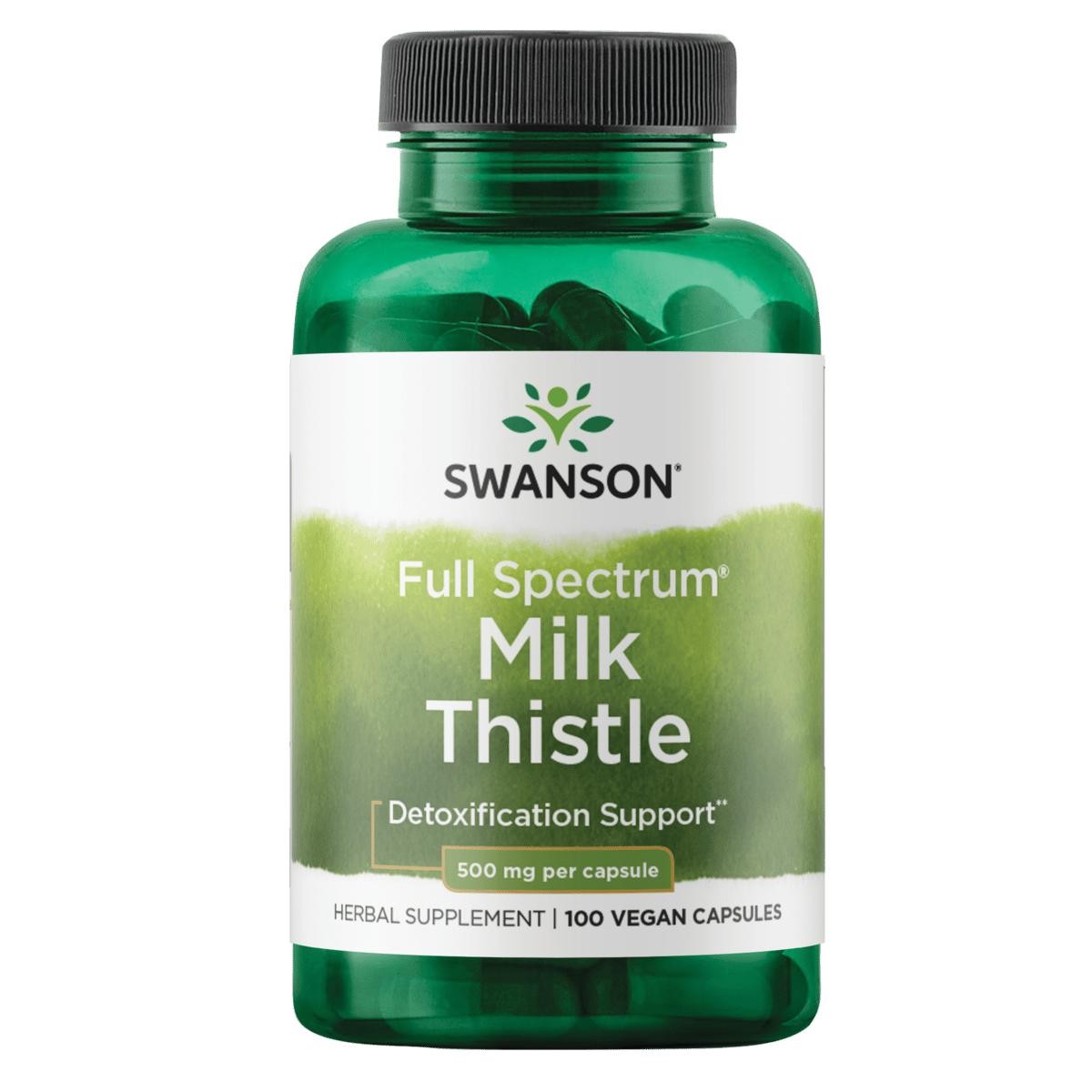 Swanson Milk Thistle 500mg Liver Health & Detox Support 100 Capsules | 500 MG