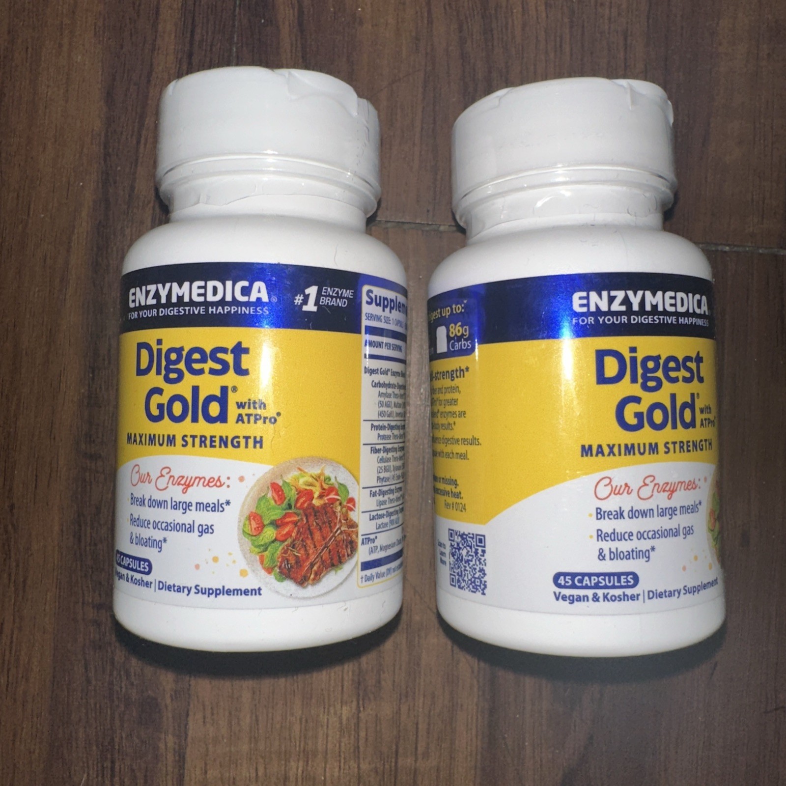 Enzymedica 20211 Digestive Support Supplement Capsules – 45 Count
