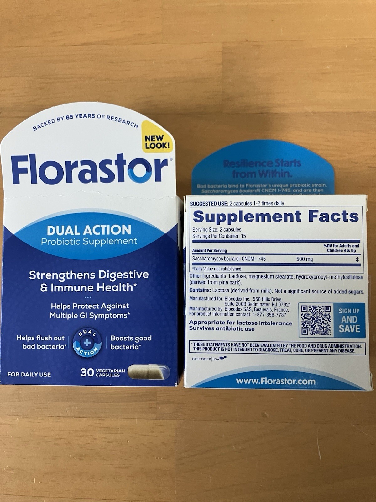 2 Pk. Florastor Dual Action Probiotic Supplement Digestive Immune Health, 60 Ct.