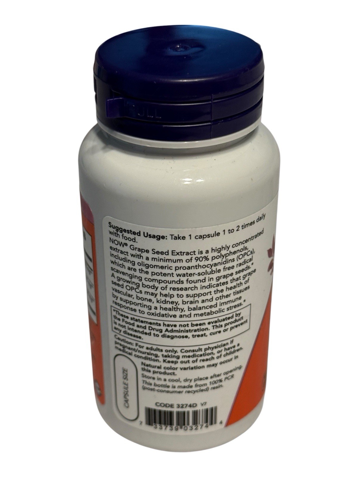 NOW Foods Extra Strength Grape Seed (250 mg) – 90 Veg Capsules – Ex: 8/26