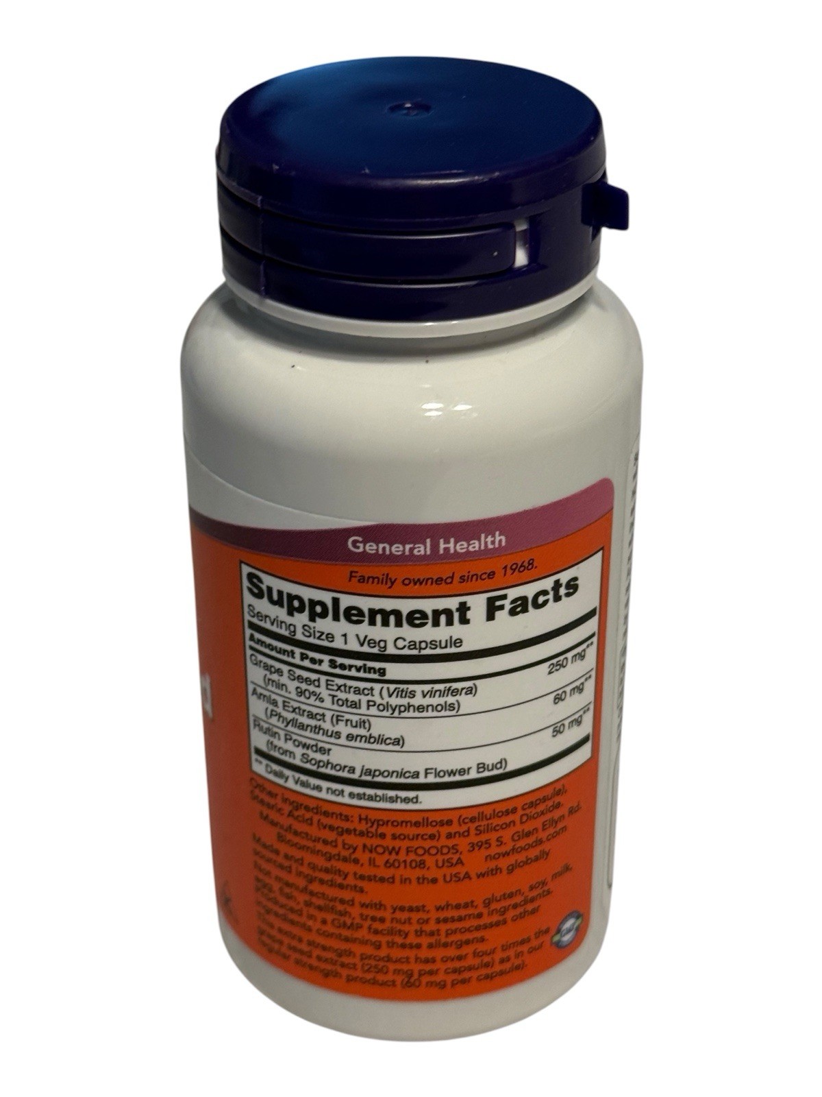 NOW Foods Extra Strength Grape Seed (250 mg) – 90 Veg Capsules – Ex: 8/26