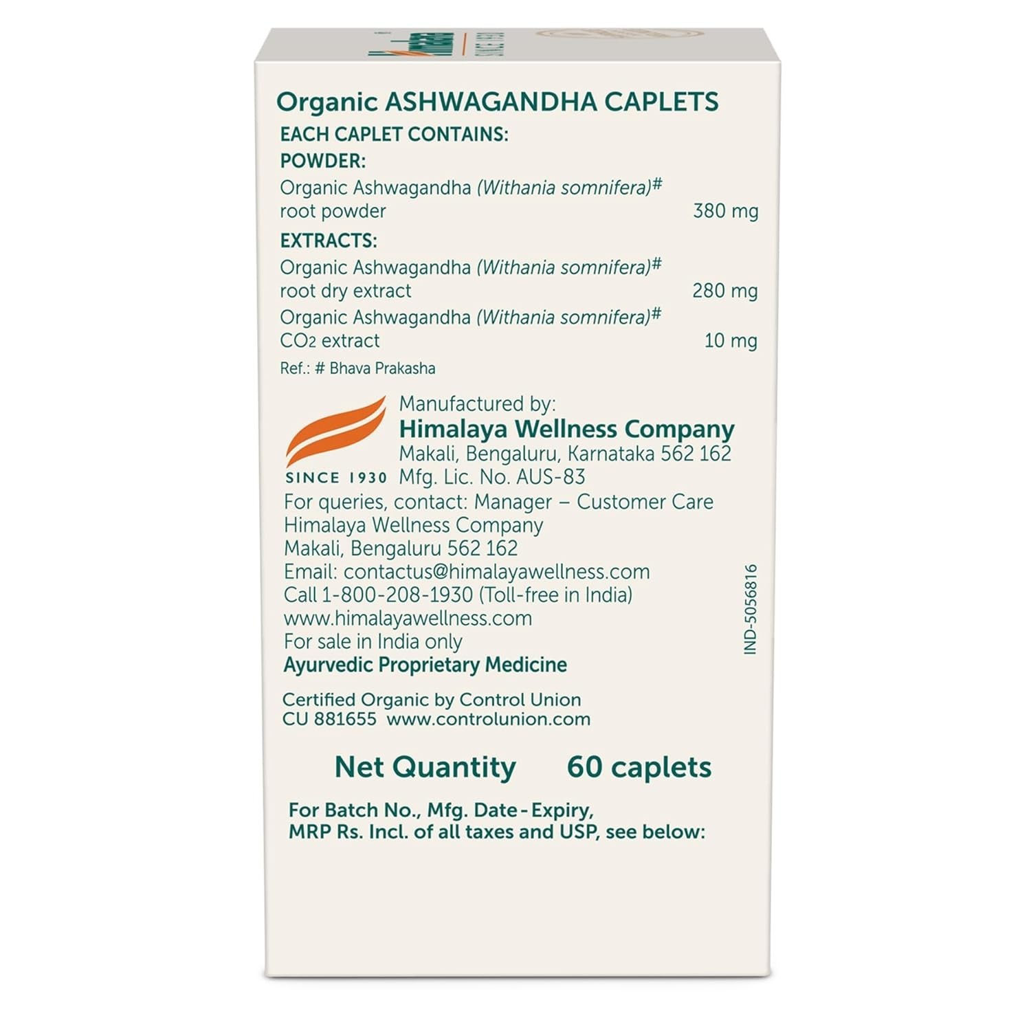 Himalaya Organic KSM – 66 Ashwagandha 670mg 120 Tablets Pack of 2 Stress Relief