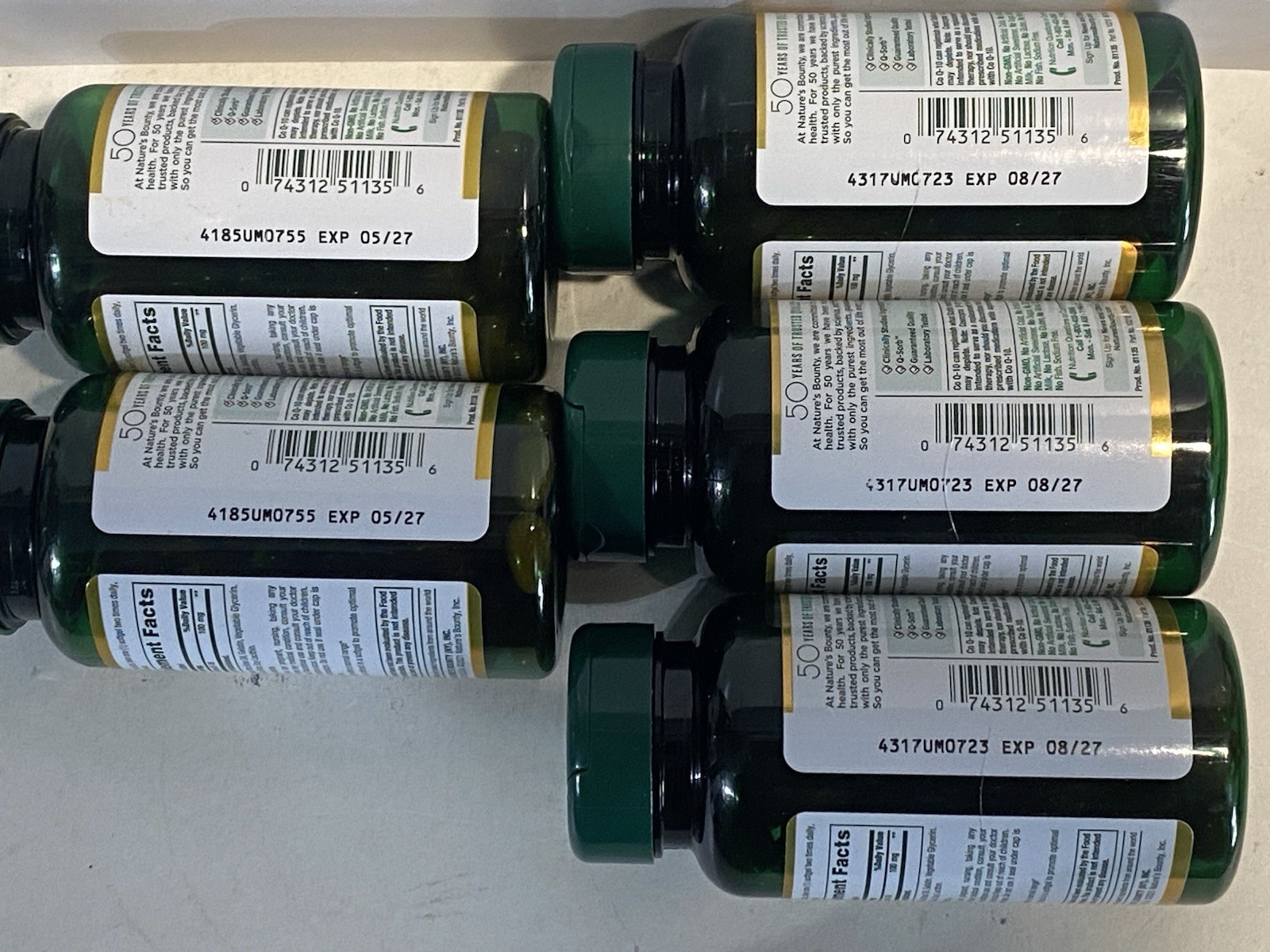Lot of 5 ~ Nature’s Bounty ~ CoQ10 100 mg ~ 75 Rapid Softgels ~ Exp 05/2027+