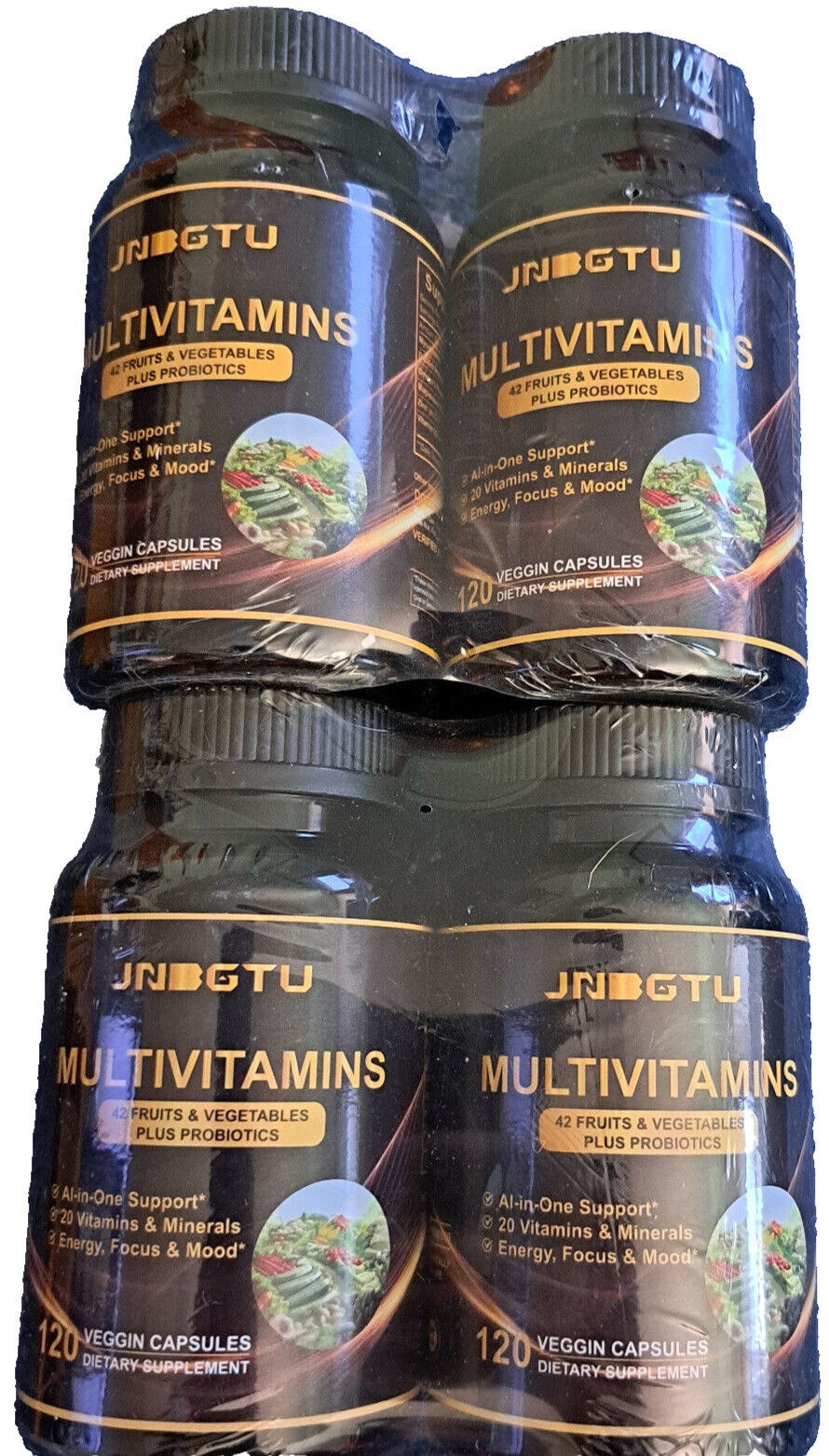 jnbgtu multivitamins 480 capsules vegan dietary supplement probiotics 4 Bottles
