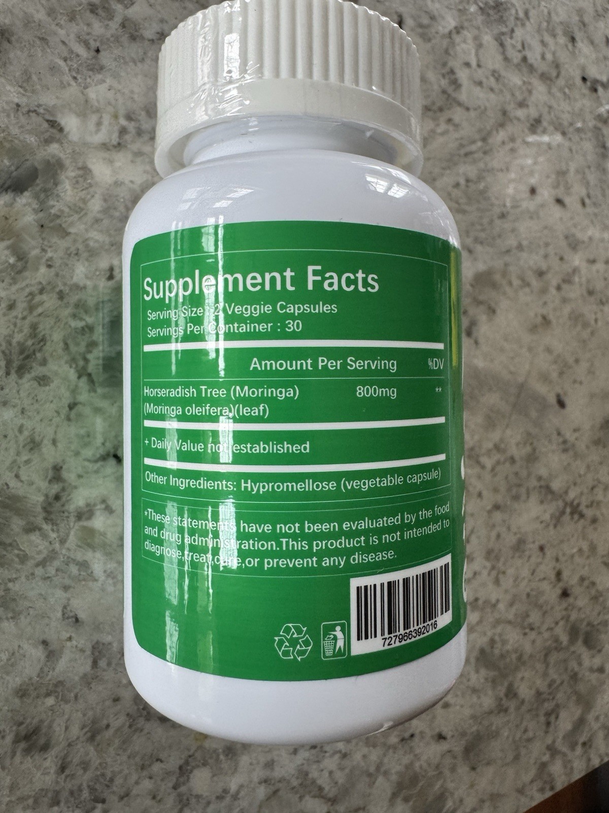 Moringa Capsules | 800mg Pure Moringa Powder Capsules 3 Bottles