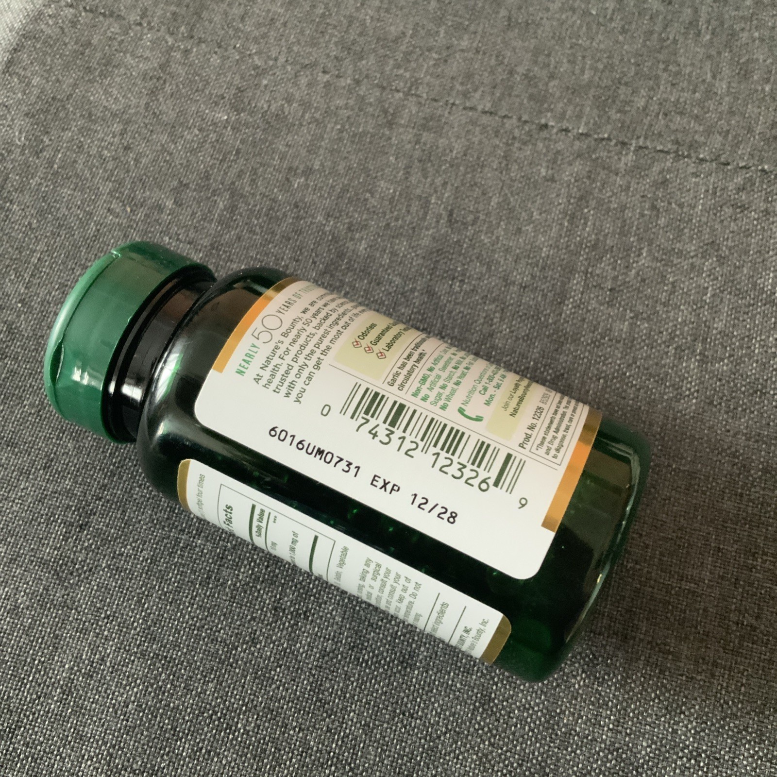 Nature’s Bounty® Garlic 1000 mg, 100 Odorless Softgels Exp. 12/28