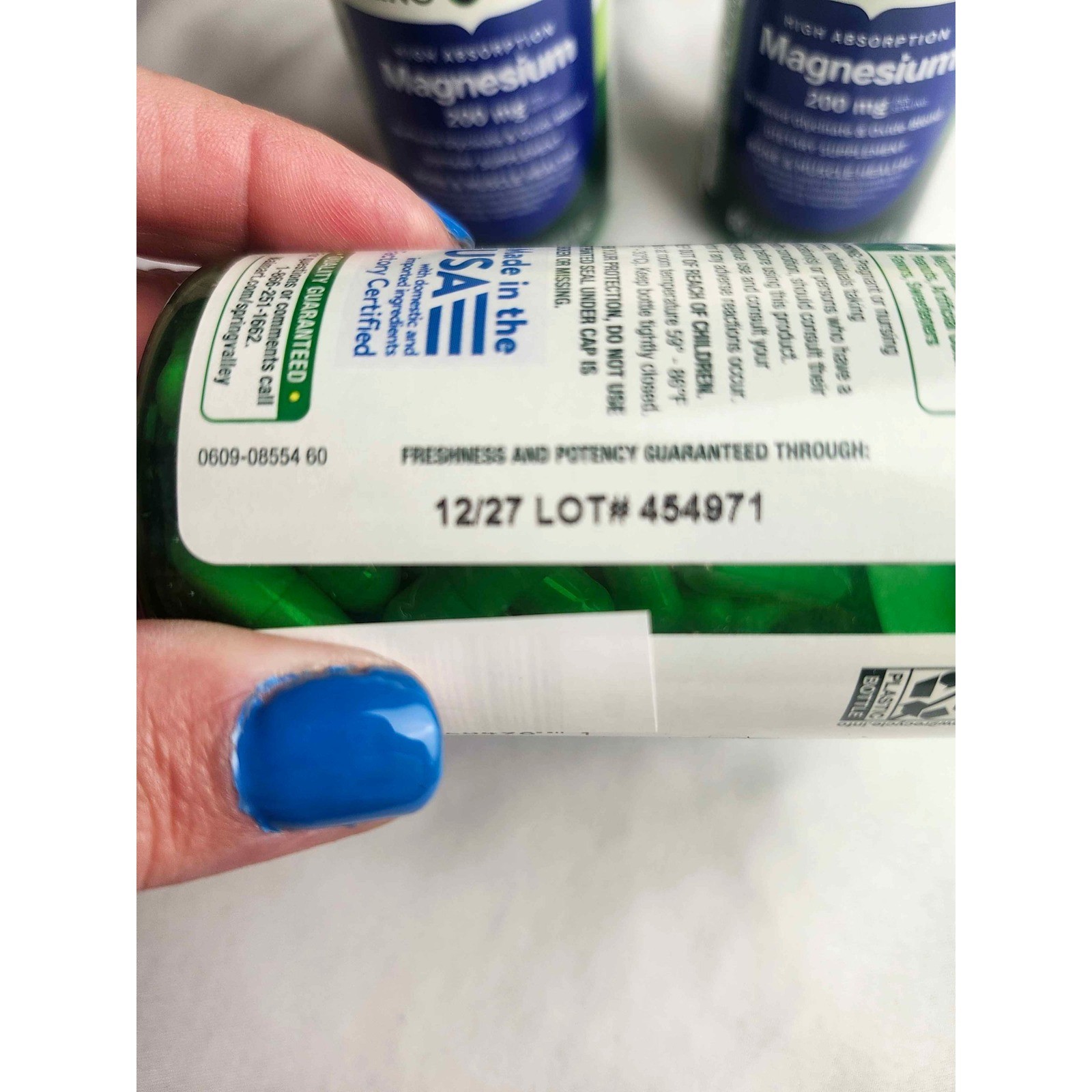 Spring Valley High Absorption Magnesium 200mg 60ct 3 Pack Exp12/2027 Bone Muscle