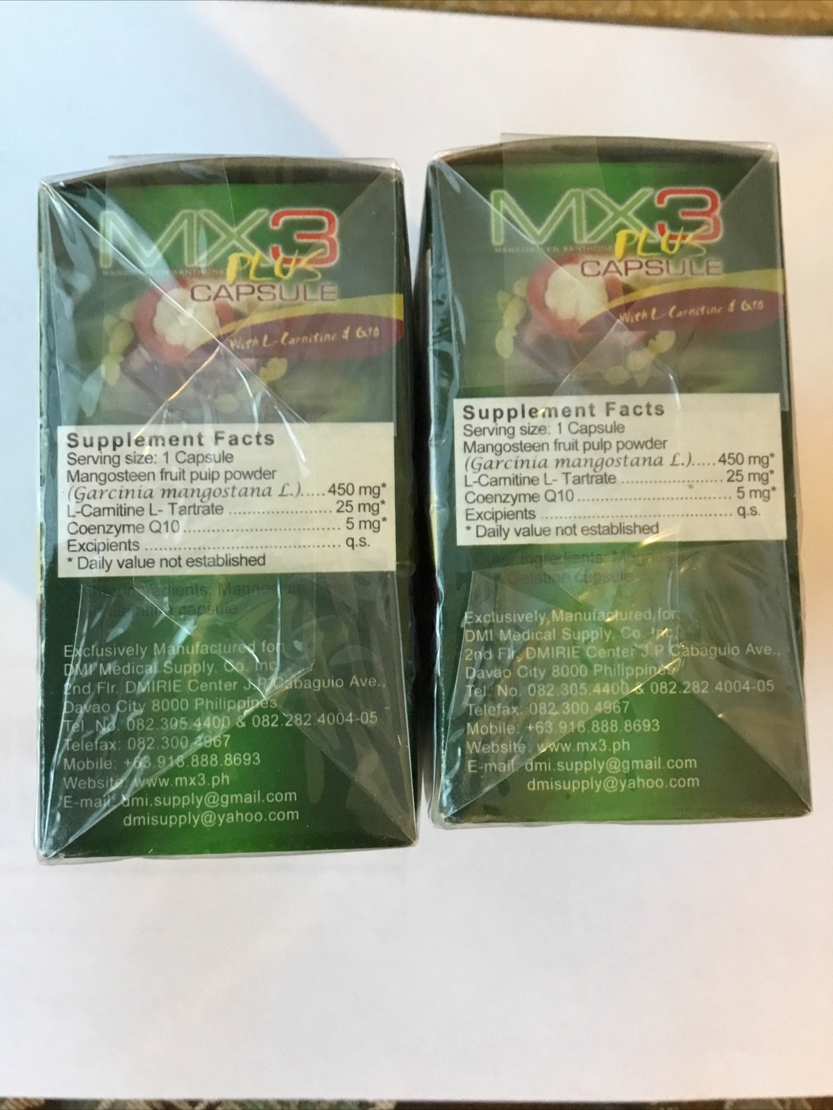 2 BOXES OF MX3 PLUS With L-CARNITINE & Q10, 30 CAPSULES EACH BOX