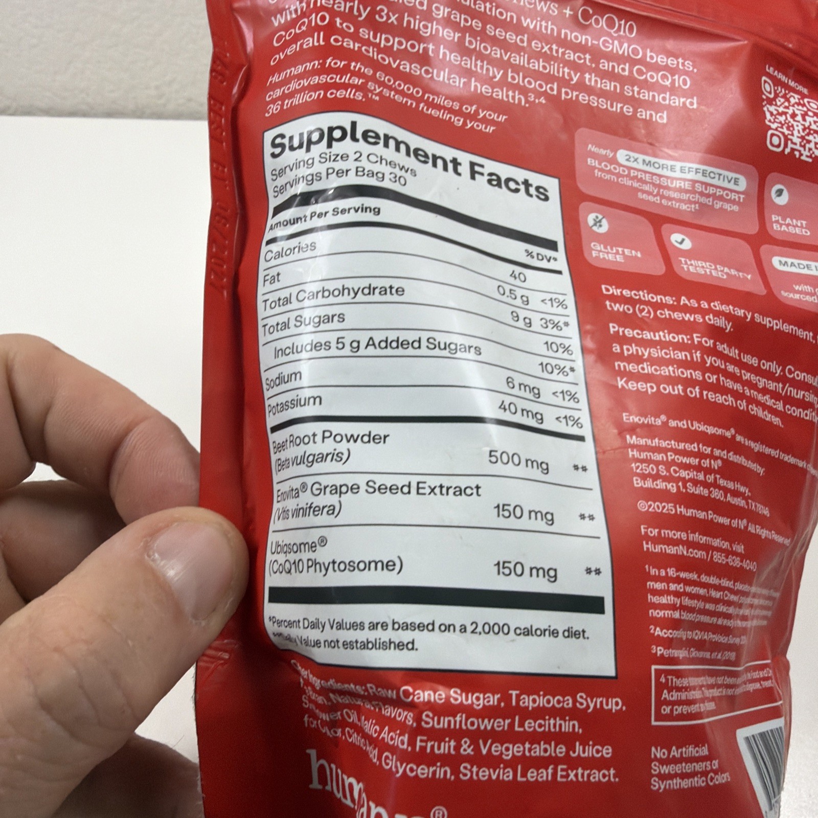 humanN Super Beets Heart Chews Advanced CoQ10 60 Chews Exp 08/2027 Sealed