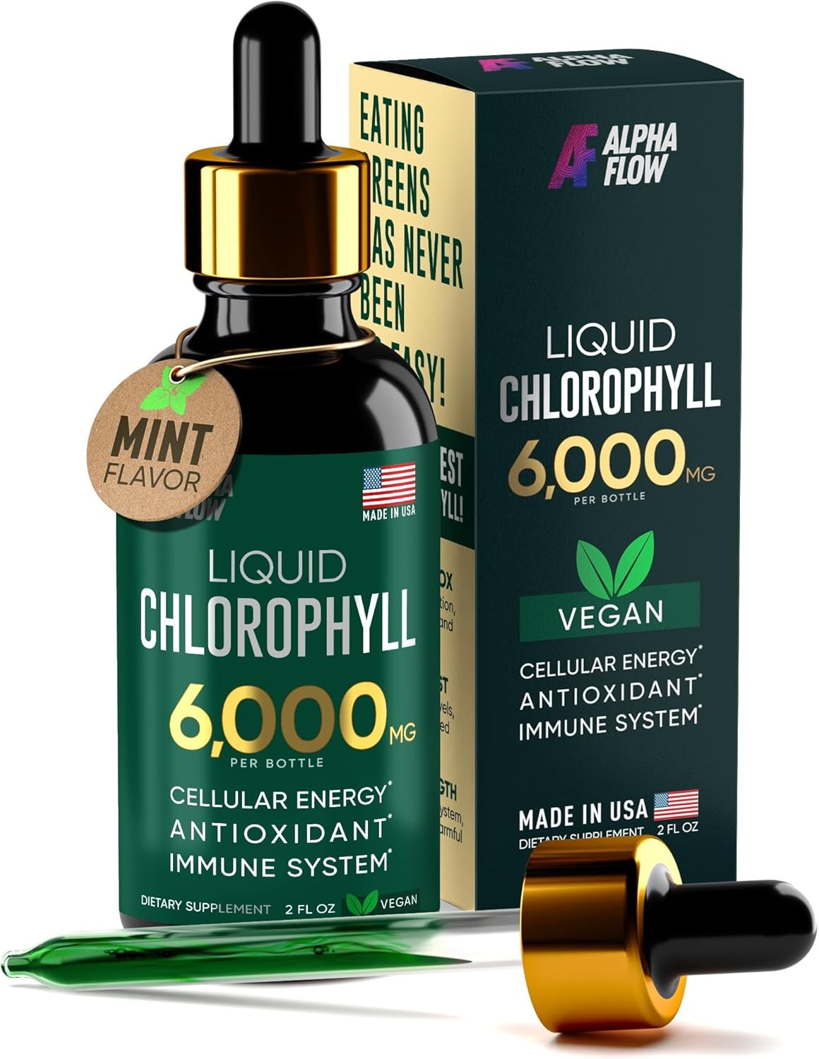 Chlorophyll Liquid Drops 6000 mg – Premium 2 Fl Oz (Pack of 1)