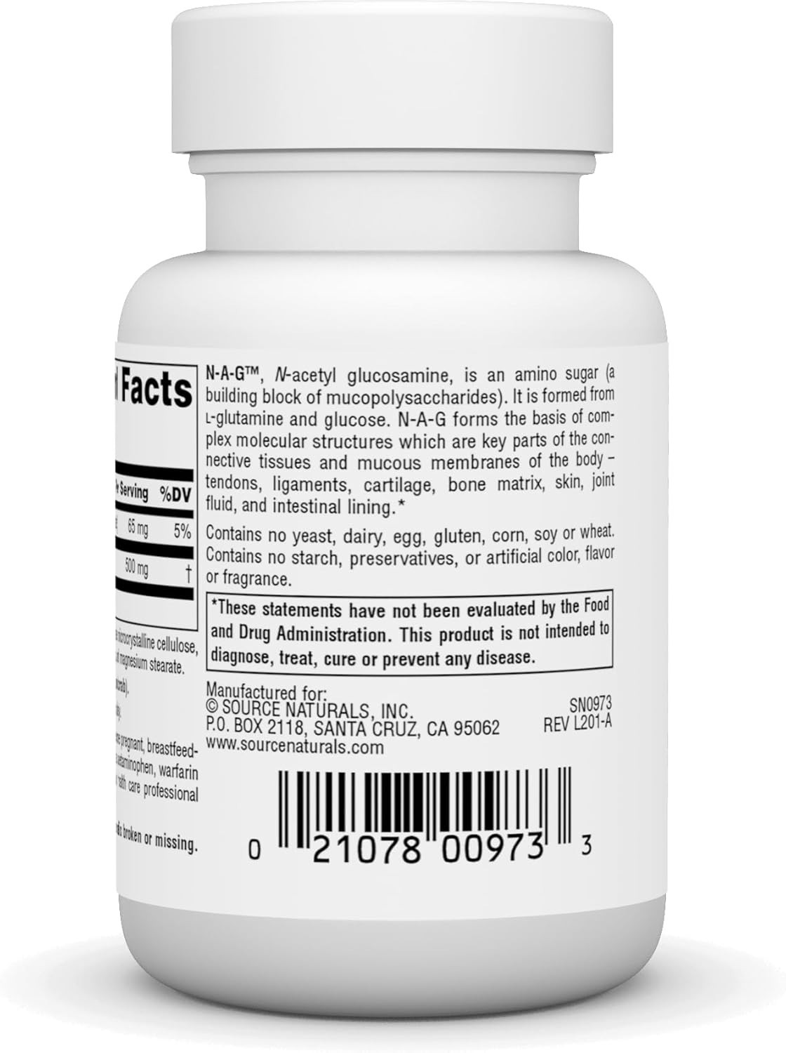 N-A-G, N-Acetyl Glucosamine for Joint Support and Intestinal Lining*, 250 mg …