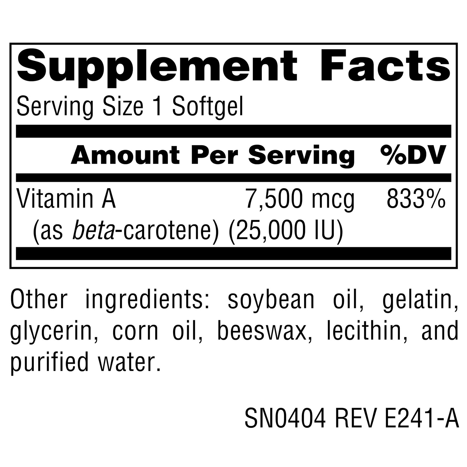 Source Naturals Beta Carotene 25000 iu Antioxidant 250 Count (Pack of 1)
