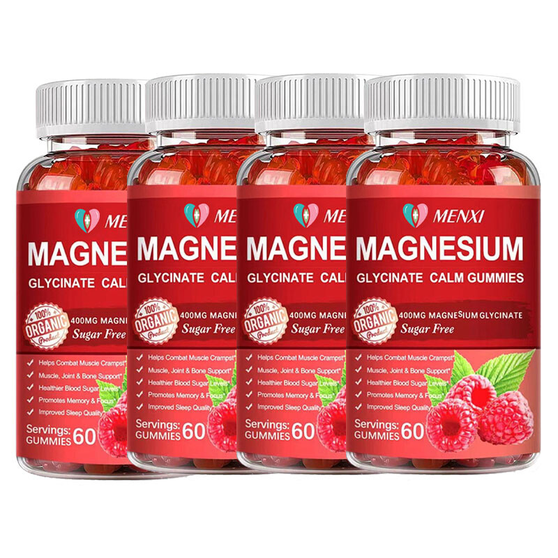 Magnesium Glycinate Gummies 400Mg For Bone, Heart, Muscle, Nervous System Health