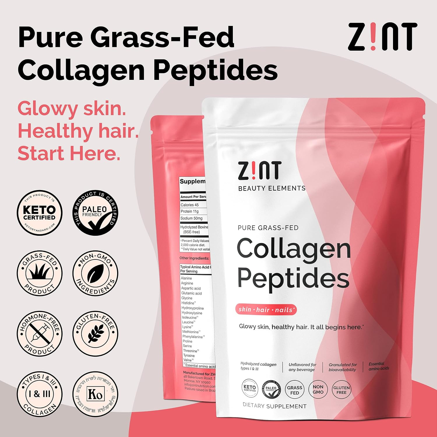 Collagen Peptides Powder: Paleo & Keto Certified – Granulated Collagen Hydrolysa