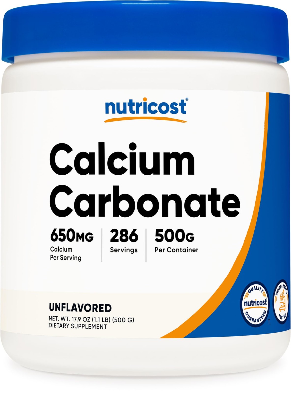 Nutricost Calcium Carbonate Powder 500 Grams 17.64 Ounce (Pack of 1)