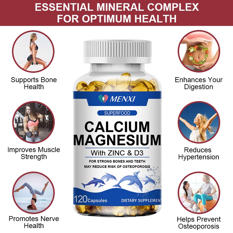 240PCS Calcium Magnesium Zinc & Vitamin D3 Capsule Bone Health Immune Support