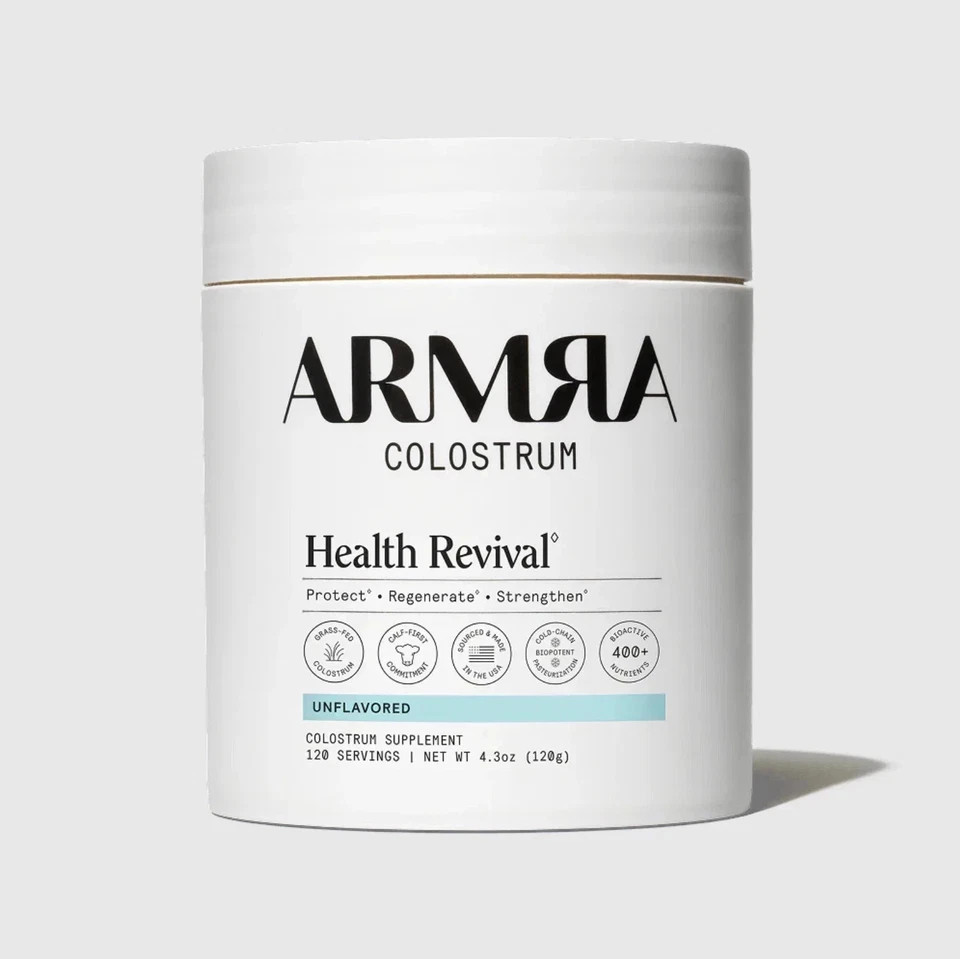 ARMRA Colostrum Health Revival Superfood Grass-Fed Immune Unflavored Jar 120g