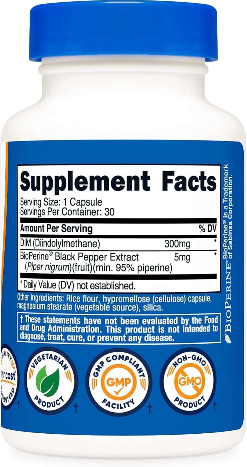 Nutricost DIM Diindolylmethane 300MG, 30 Capsules – Exp 02/28+