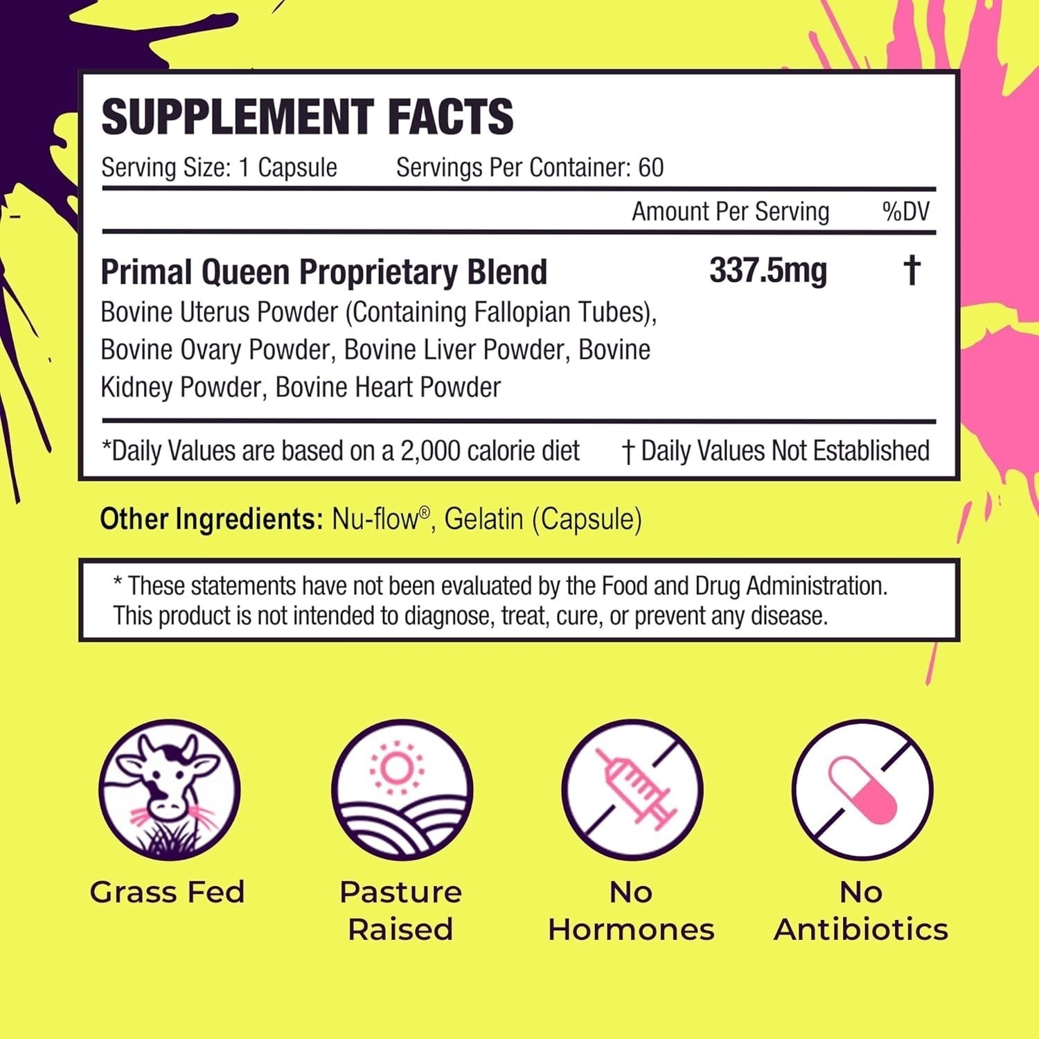 Primal Queen Beef Organ Supplement for Women 60ct – 1 MONTH SUPPLY!