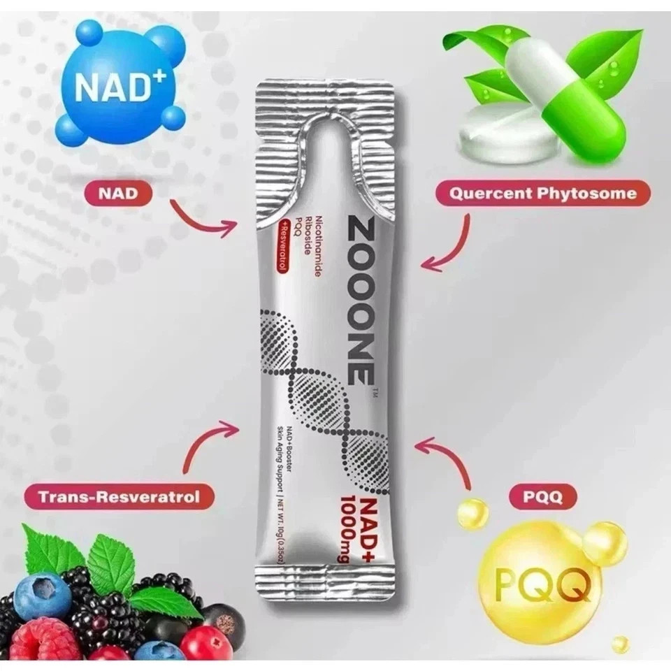 ZOONE NR1000 NAD+ Berry Drink Mix, Anti-Aging & Skin Health Support Free ship