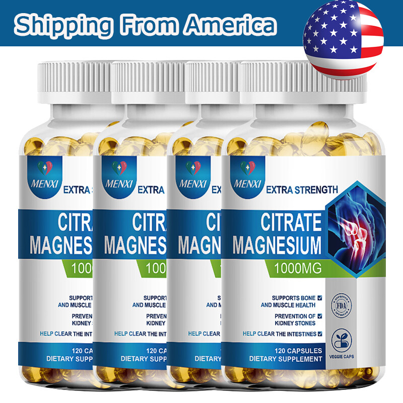 Magnesium Citrate Capsules 1000mg Per Serving – Highest Potency Capsules 120Caps