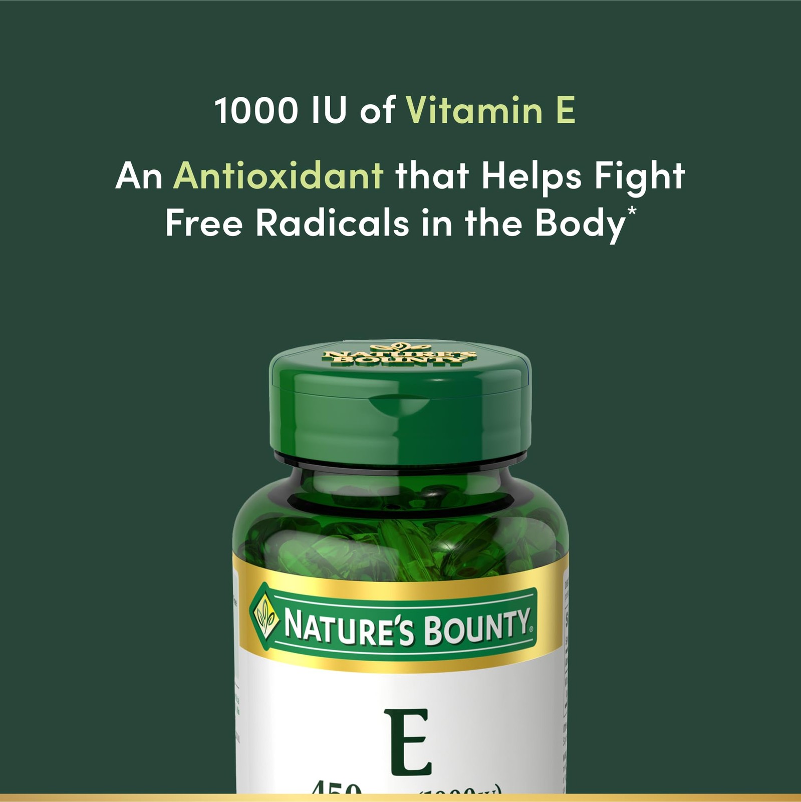 Vitamin E 1000 IU Softgels, Supports Antioxidant Health & Immune System 60