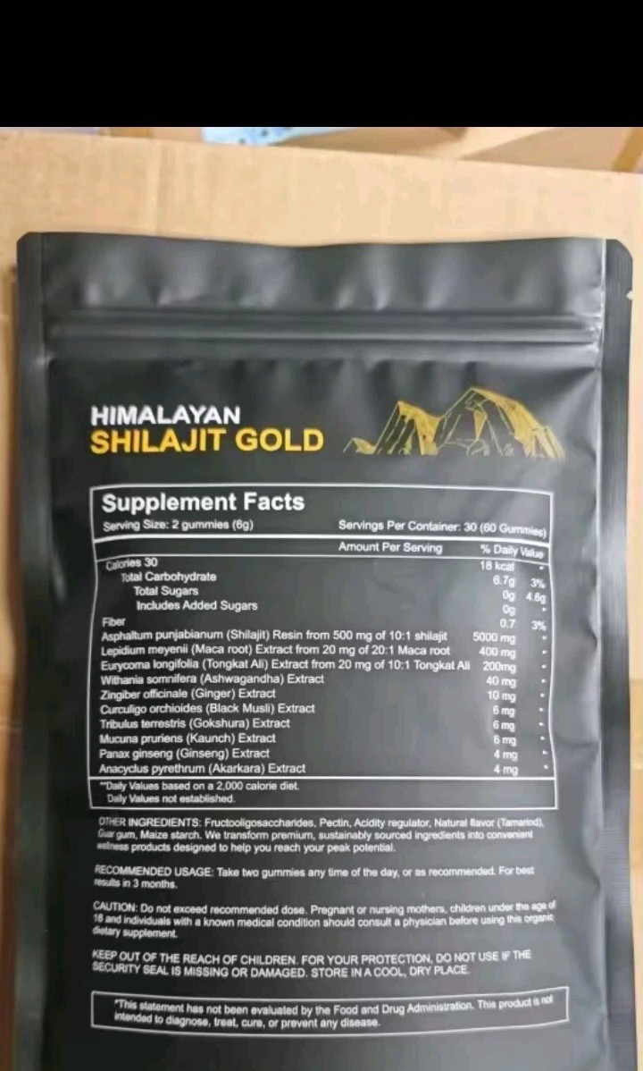 (1) Himalayan Gold Shilajit 5000mg Gummies 60 Pure SHILAJIT Maca Ginseng