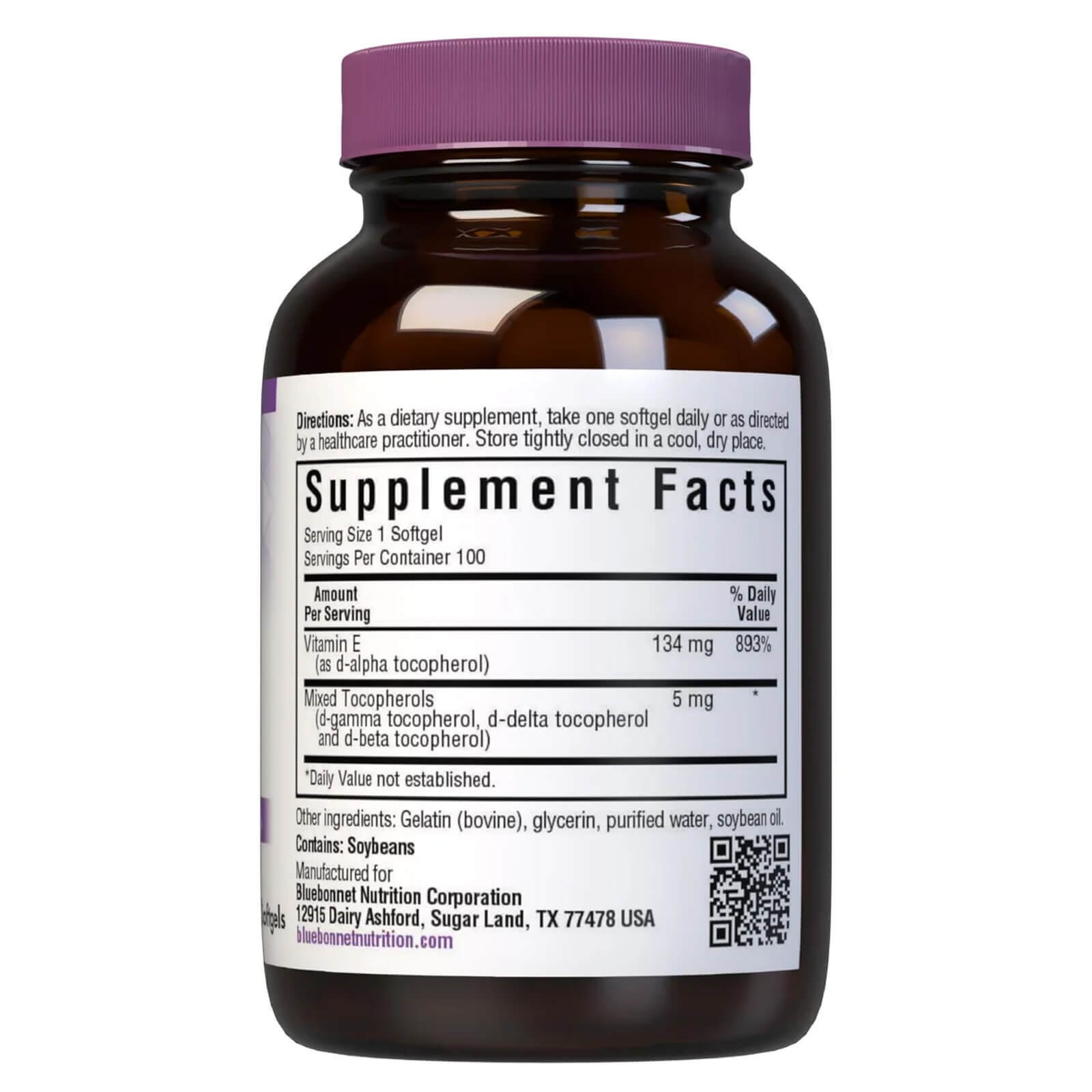 Bluebonnet Vitamin E 134 Mg (200 Iu) Mixed 100 Softgels, Heart Health