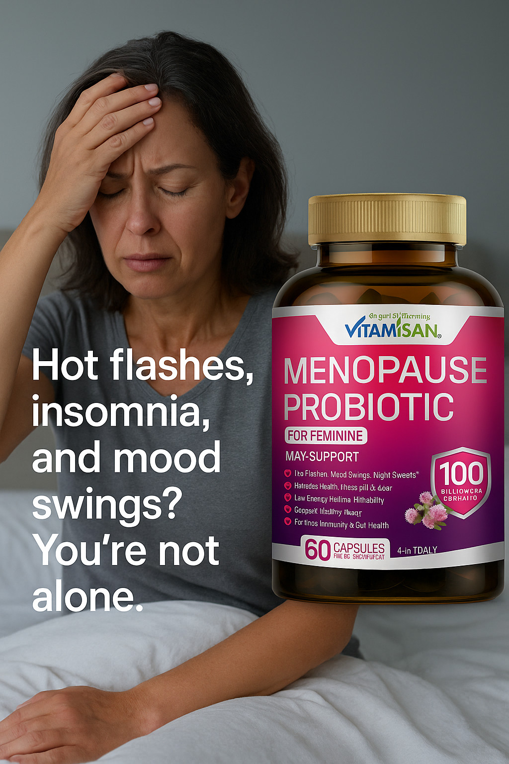 Balance For Women Menopause PMS Relief Hot Flashes Supplement Pills Probiotic