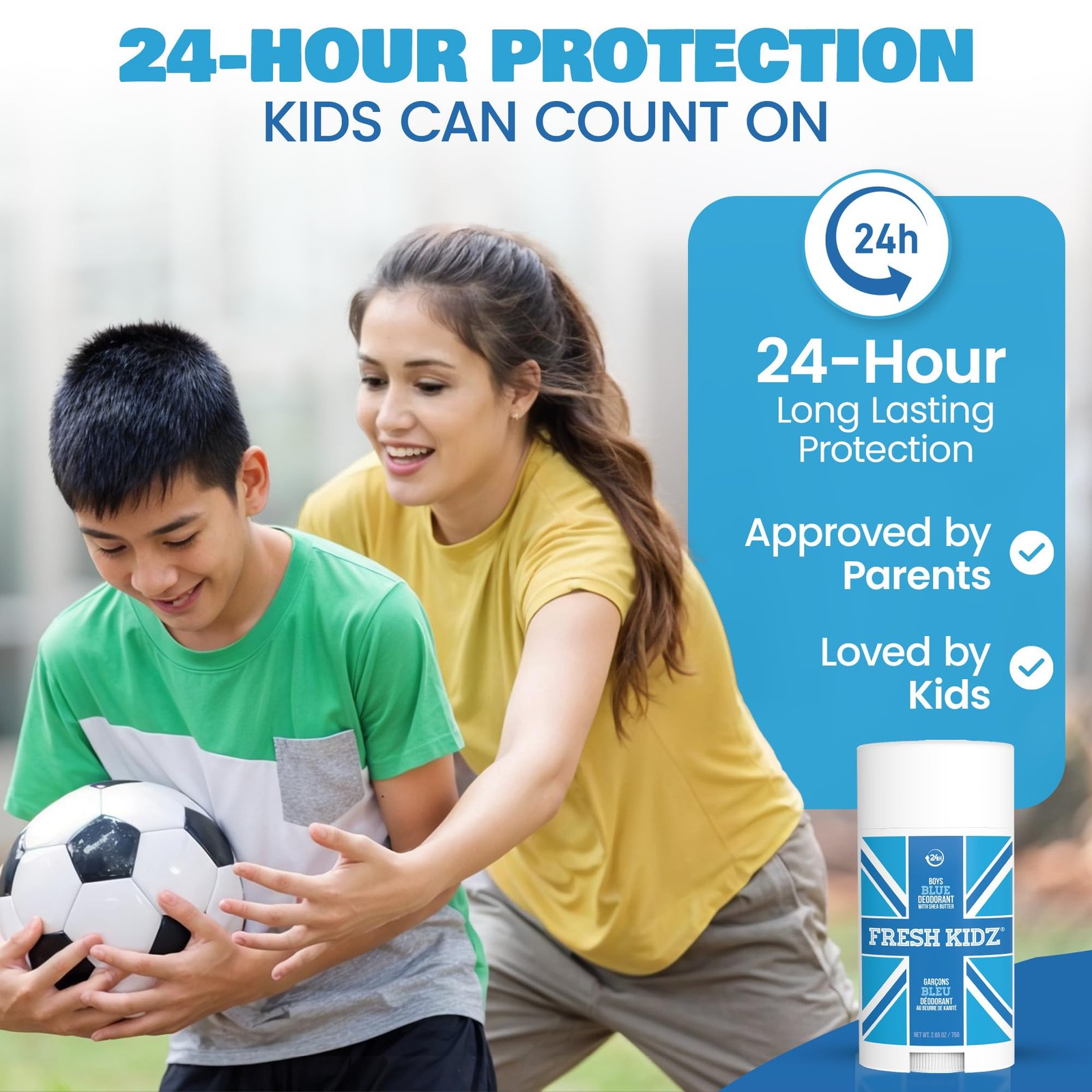 Fresh Kidz Blue Stick Deodorant for Boys 2.65oz, 2.65 Ounce (Pack of 1)