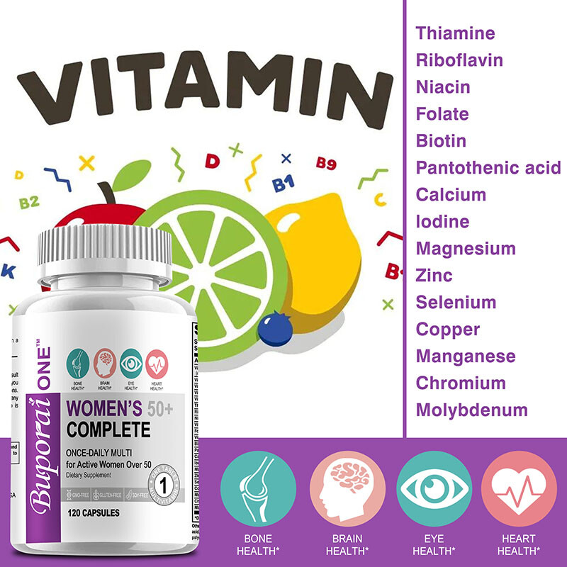 Women’s 50+ Complete – Supports Bone, Brain, Eye, Heart Health,Vitamins/Minerals
