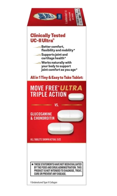 3 boxes Schiff Move Free Ultra 3X Triple Action 75 Tablets EXP 10/2028 SAVE!!