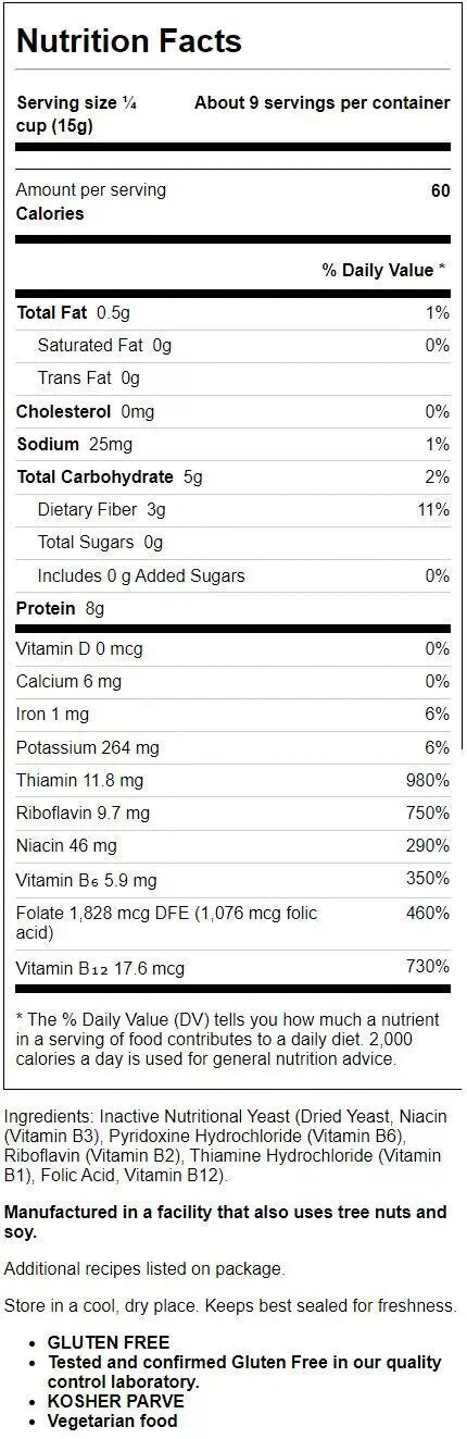 Bob’s Red Mill Large Flake Nutritional Yeast 5 oz Pkg – VEGAN cheesy – 7/17/2026