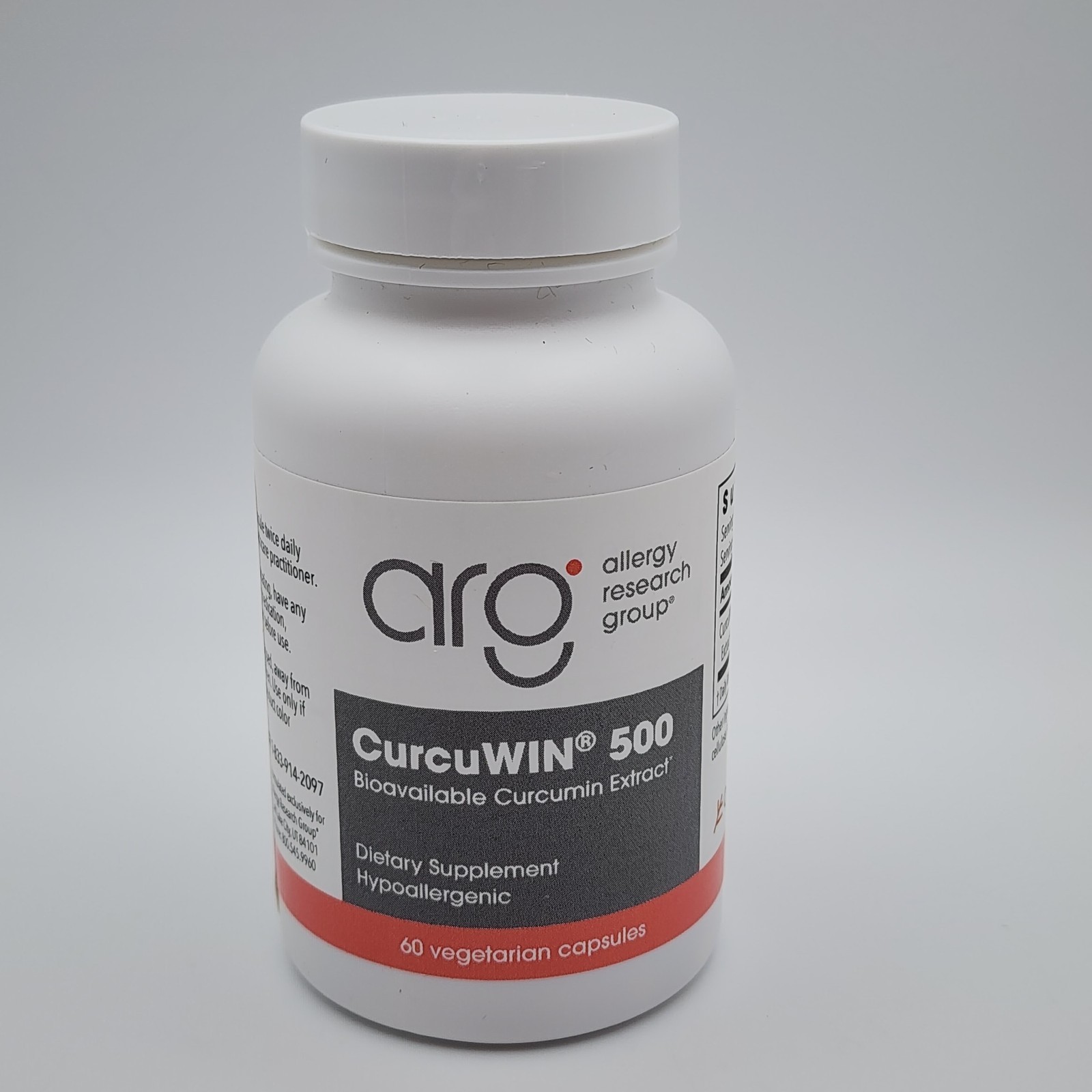 Allergy Research Group Bioavailable Curcumin Supplement CurcuWIN 500 60 Capsules
