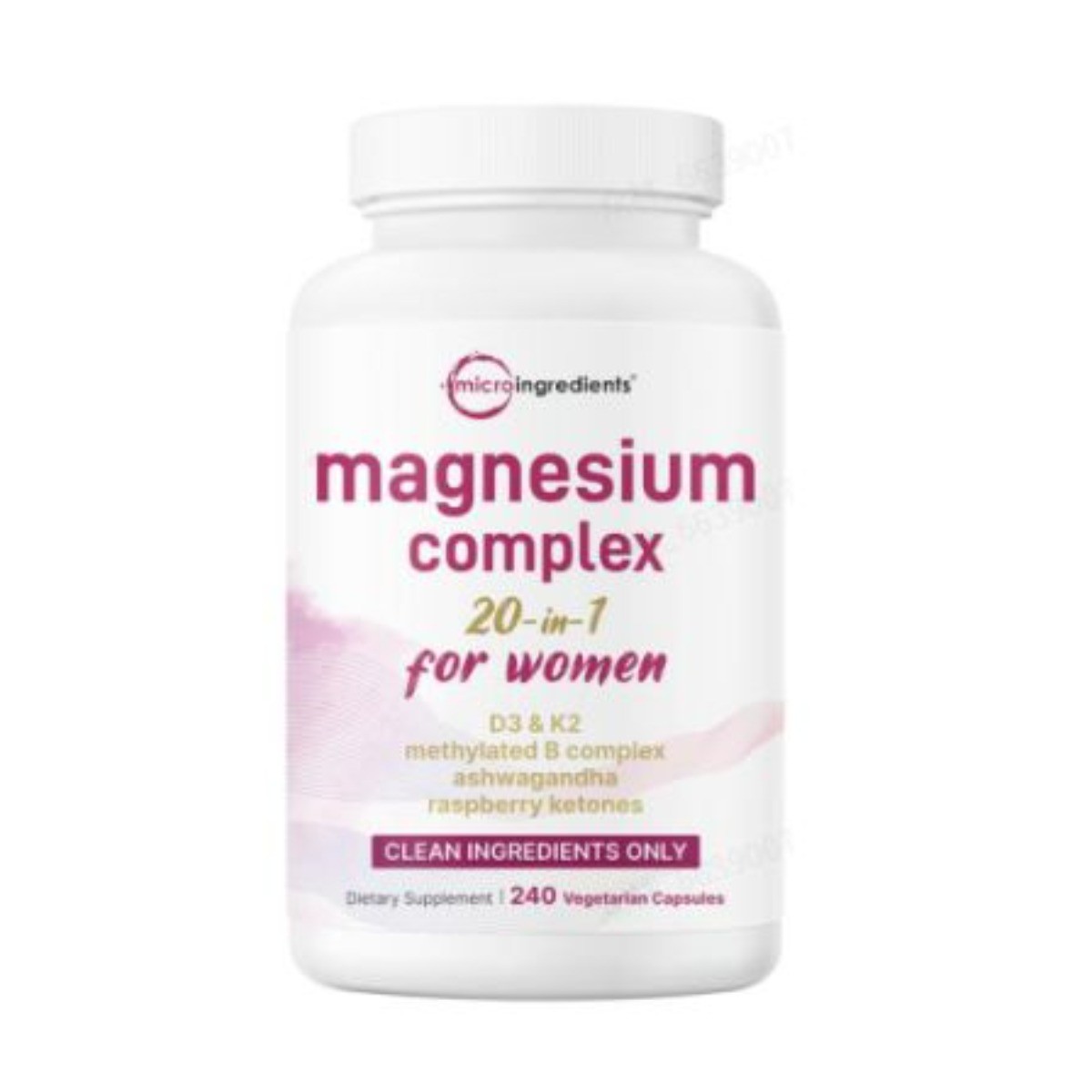 Micro Ingredients Magnesium 20-in-1 – 240 Veggie Caps for Women