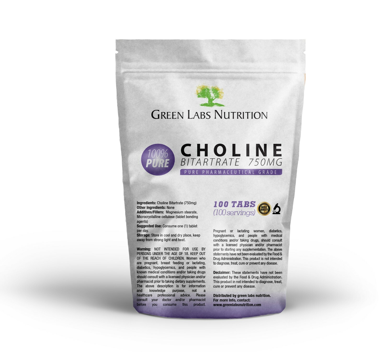 Choline Bitartrate 750 mg Tablets – High Strength Liver, Memory & Brain Support