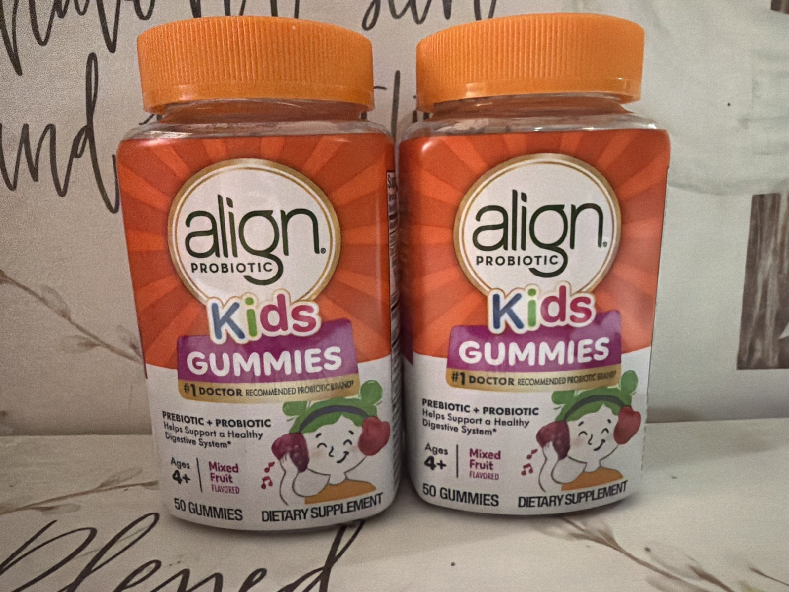 Align Kids Gummies Prebiotic & Probiotic 50 Gummies 2Pk Exp:11/2026
