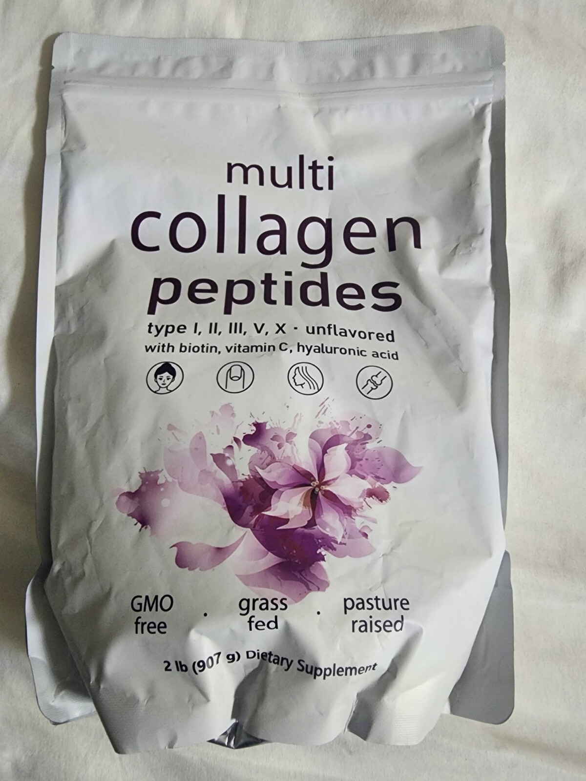 Multi Collagen Peptides Powder,Hydrolyzed Protein Vitamin (Type I,II,III,V,X)2LB