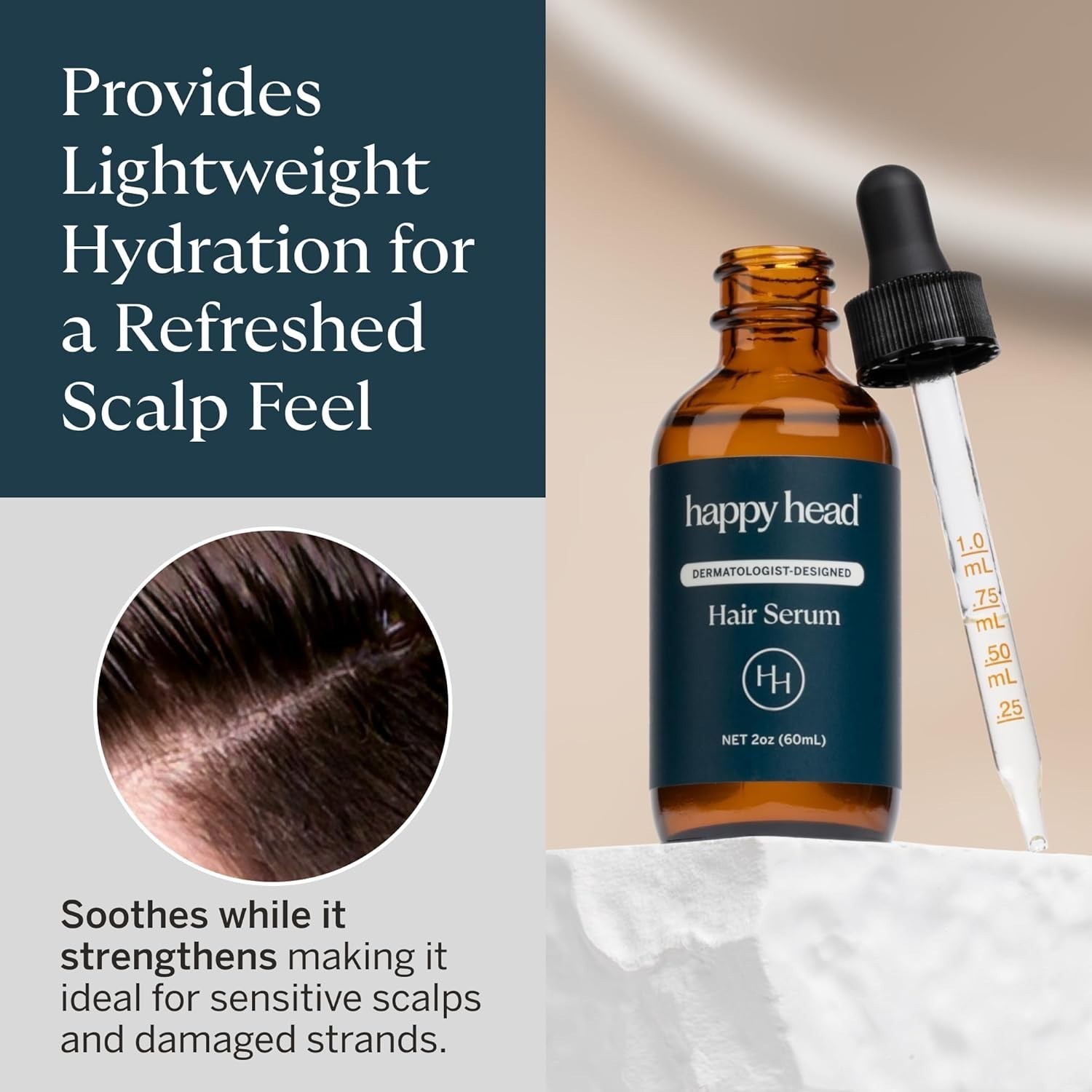 (1-Pack) Happy Head Hair Regrowth Serum – Leave In Scalp & Hair Treatment Drops