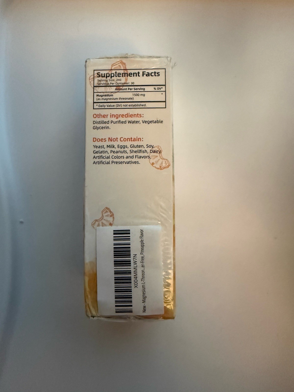 GLYXODIAN Magnesium L-Threonate Drops 1500mg Pineapple 2 fl oz (60 ml)