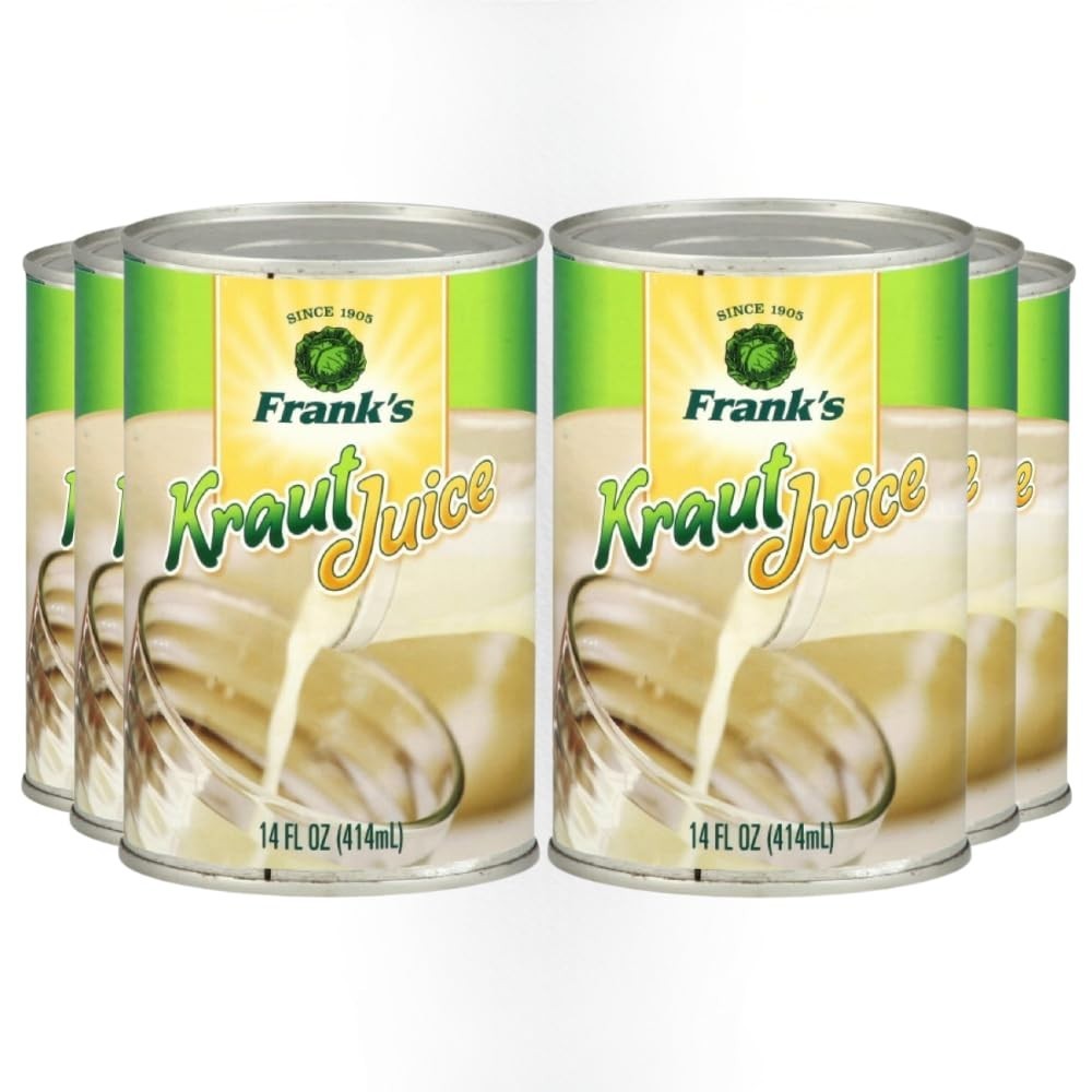 Tangy Sauerkraut Juice 14oz Cans (6 Pack) – Gluten-Free, Vegan, Fermented Drink
