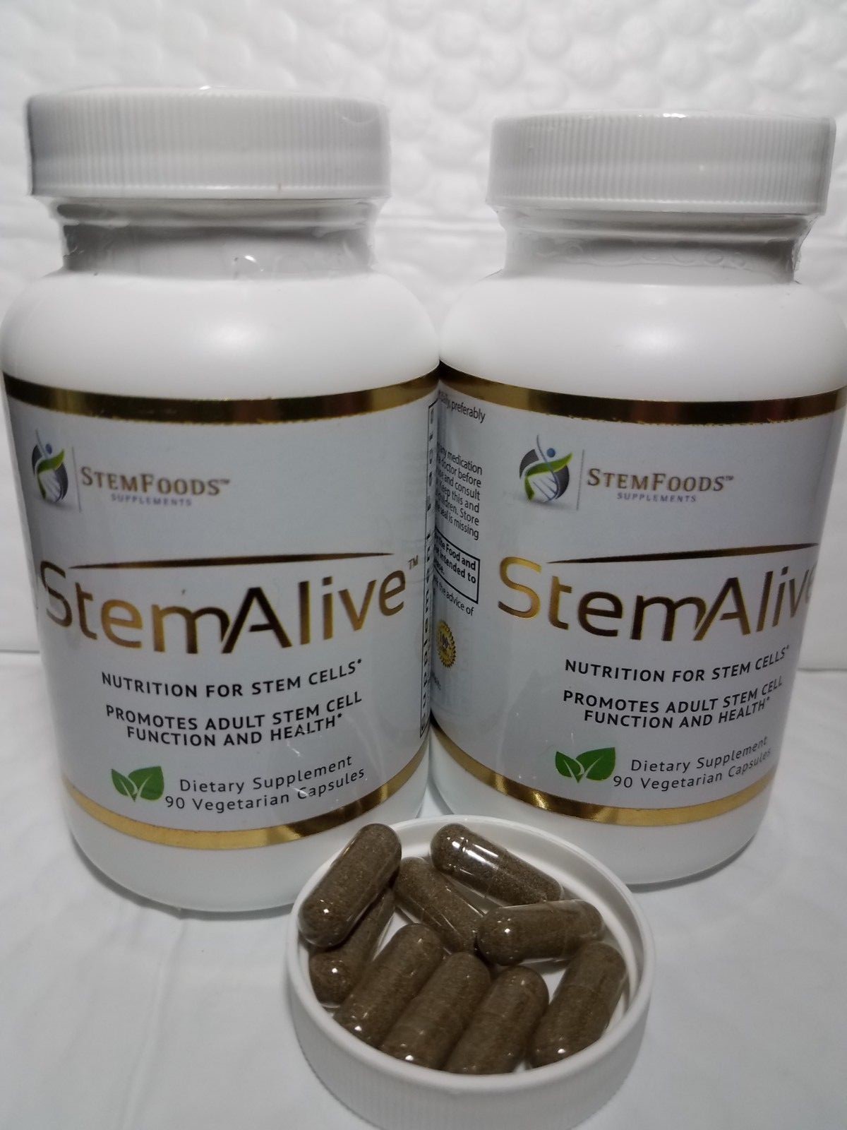 2 STEM ALIVE STEM FOODS HOLISTICS CELULAS MADRE 90 CAPS EA EXP 05/2025 NEW FRESH