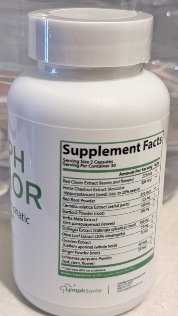Lymph Savior Premium Lymphatic Health Support Dietary Supplement 60 Capsules