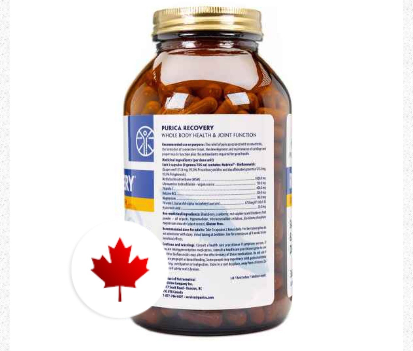 Purica Recovery Extra Strength 360 Vegan Capsules 2-Pack Bundle