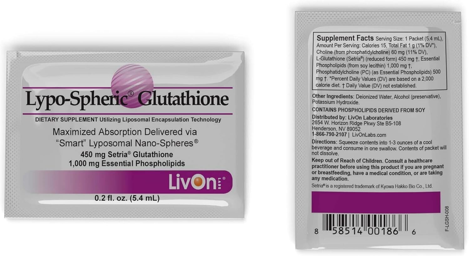 Maximize Cellular Health with Lypo-Spheric Glutathione – 30 Packets Unflavored-=