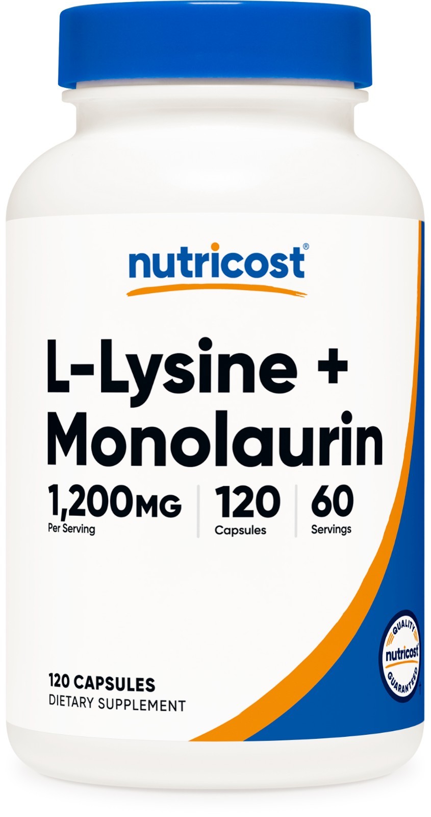 Nutricost L-Lysine + Monolaurin (1,200mg) 120 Capsules – L-Lysine HCI, Vegan