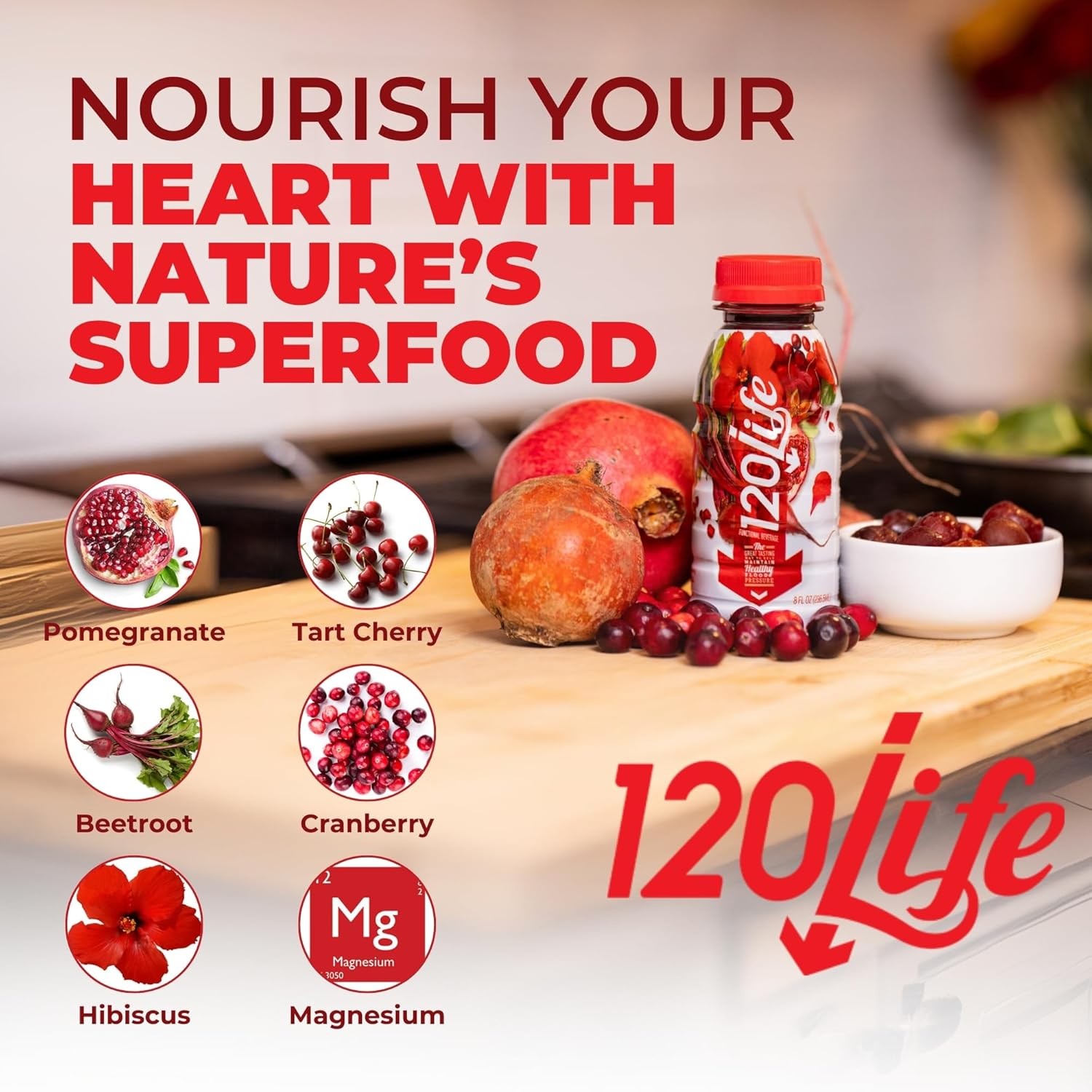 120/Life Blood Pressure Support, Beet Root Juice, 8 Fl Oz (Pack of 14)