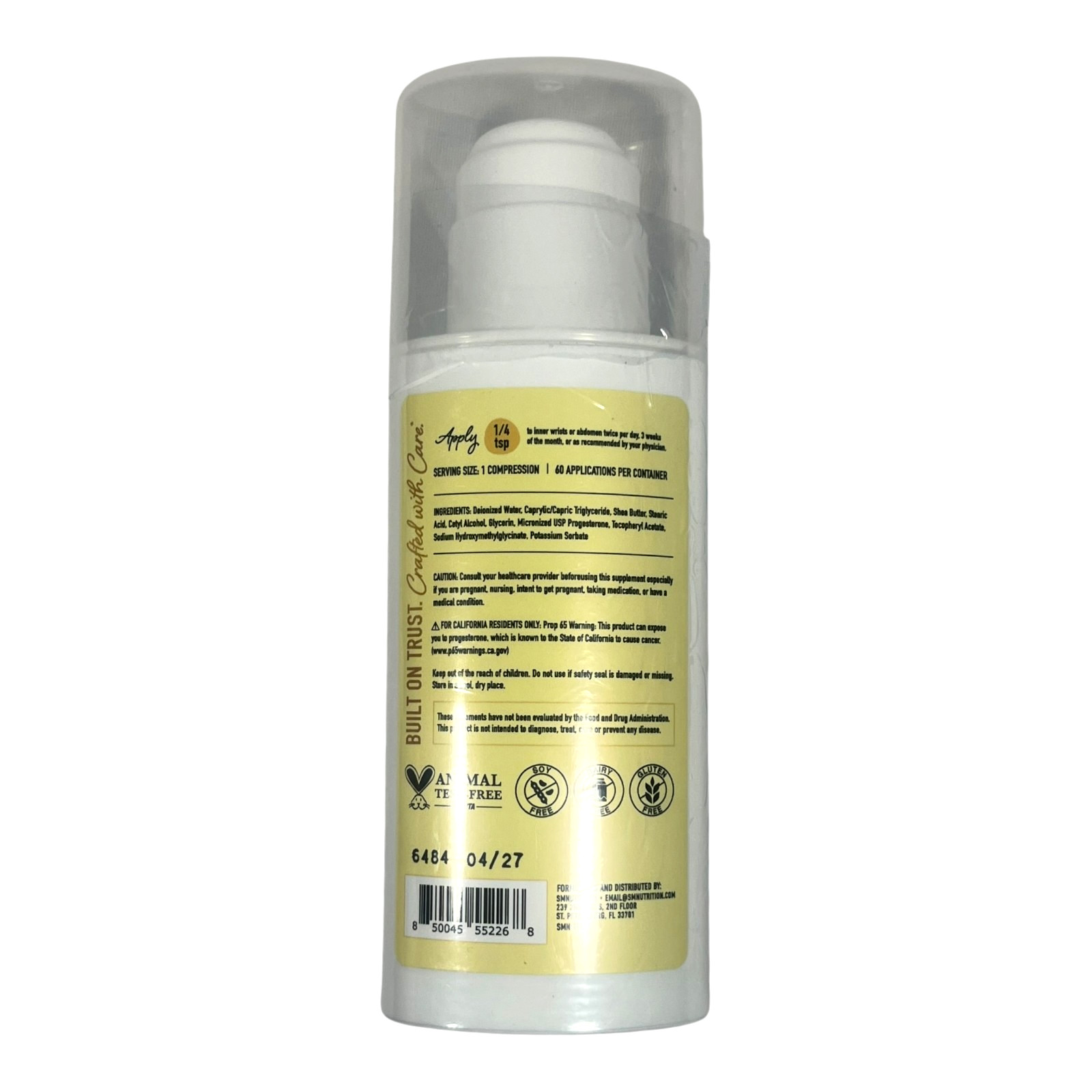 SM Nutrition Progesto Cream 5 oz Fragrance Free – EX 04/27