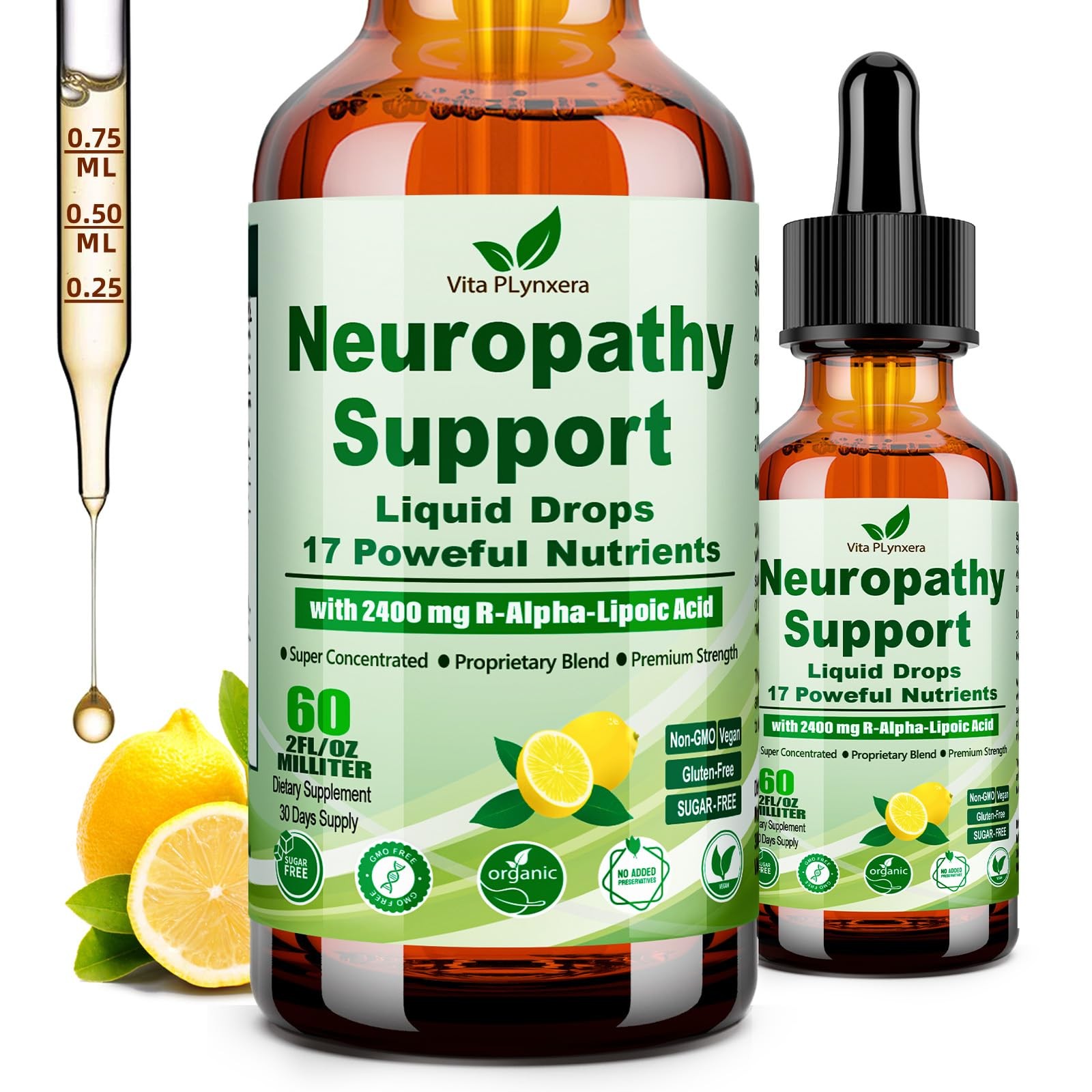 Neuropathy Supplements Liquid Drops, Advance 17-in-1 2 Fl Oz (Pack of 1)
